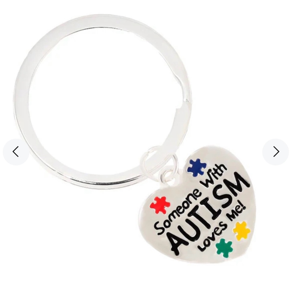 Heart-Shaped Autism Awareness Keychain